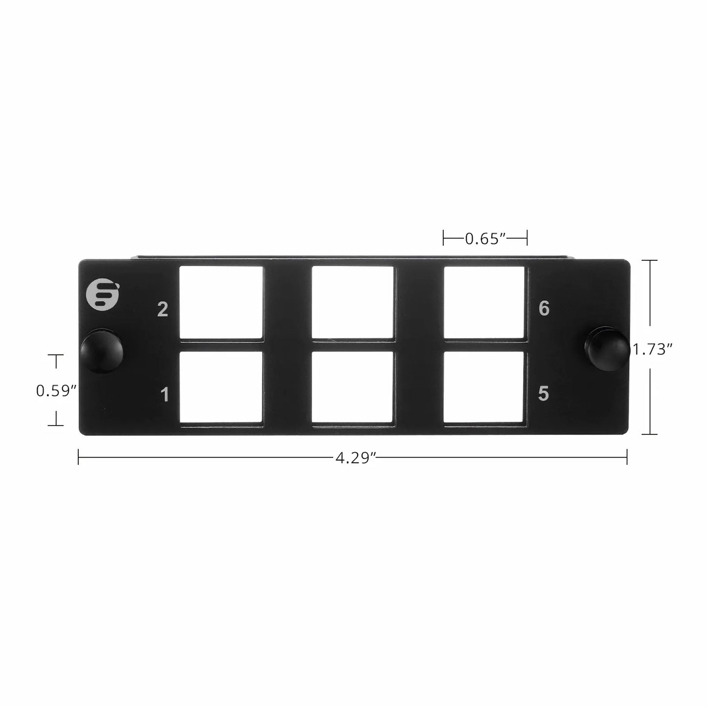 FHD™ 6-Port Multimedia Copper/Fiber Modular Panel with 6 x Plastic Clips