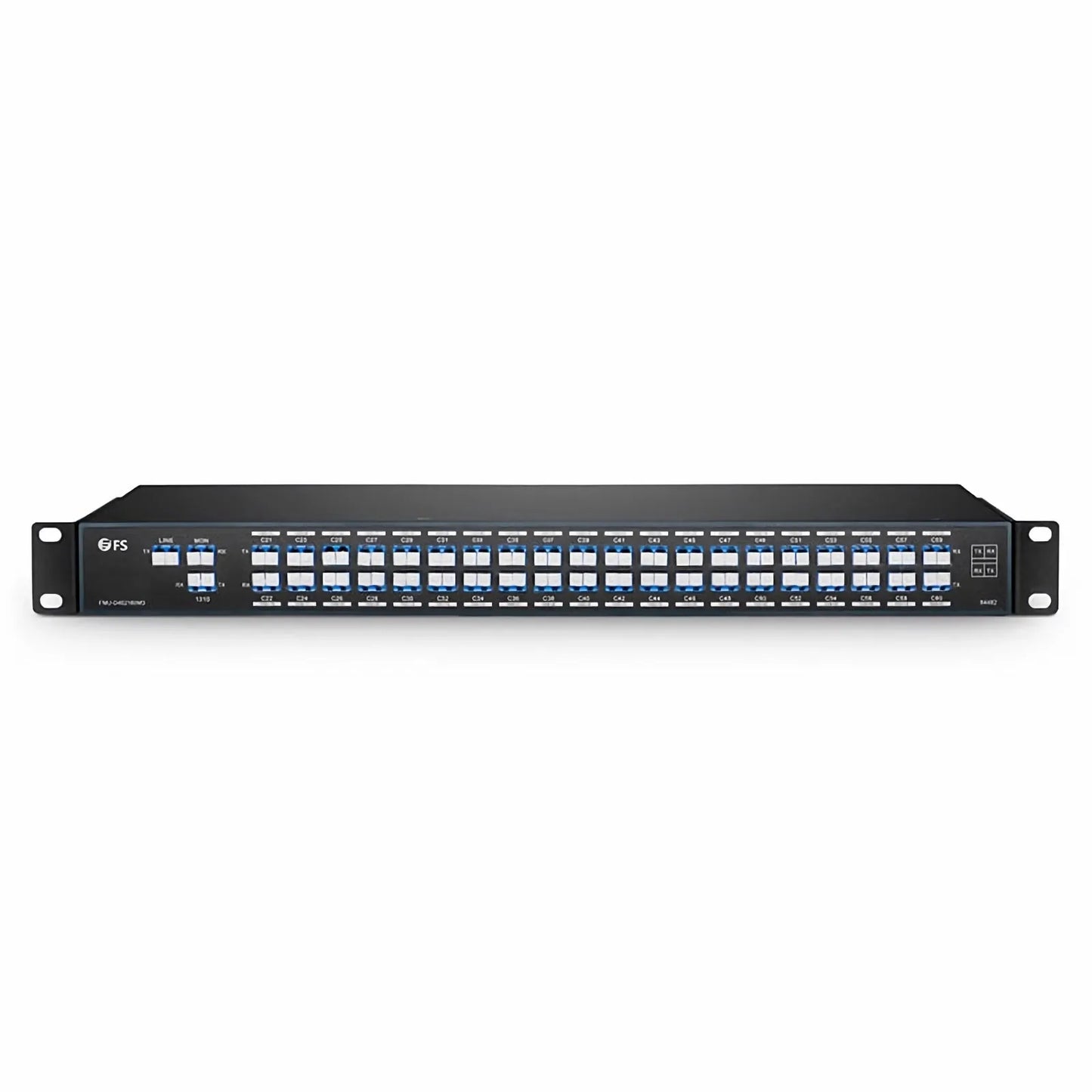 40 Channels DWDM Mux Demux, 100GHz C21-C60, with Monitor and 1310nm Port, 4.5dB Typical IL, LC/UPC, Dual Fiber, FMU 1U Rack Mount