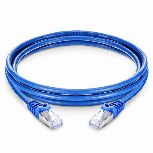 50ft (15.2m) Cat6a 26AWG Snagless Shielded (S/FTP) PVC CM Ethernet Network Patch Cable, Blue