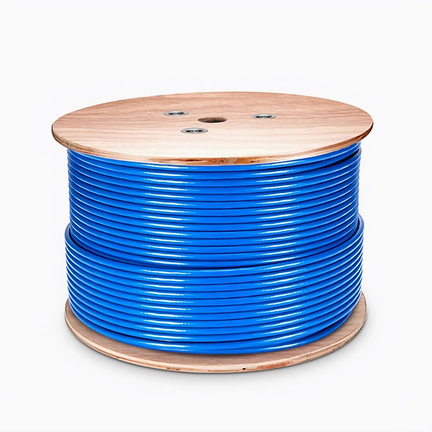 Cat5e Ethernet Bulk Cable, 1000ft (305m), 24AWG Solid Pure Bare Copper Wire, 350MHz, Shielded (F/UTP), PVC CMR, with Reel (Blue)