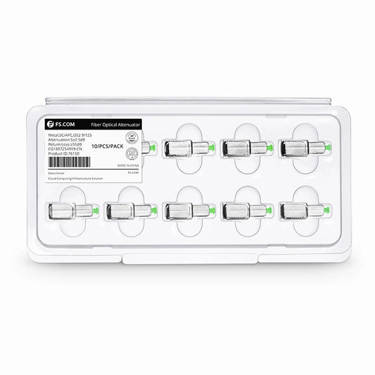 SC/APC Singlemode Fixed Fiber Optic Attenuator, Male-Female, 5dB (10pcs/Pack)