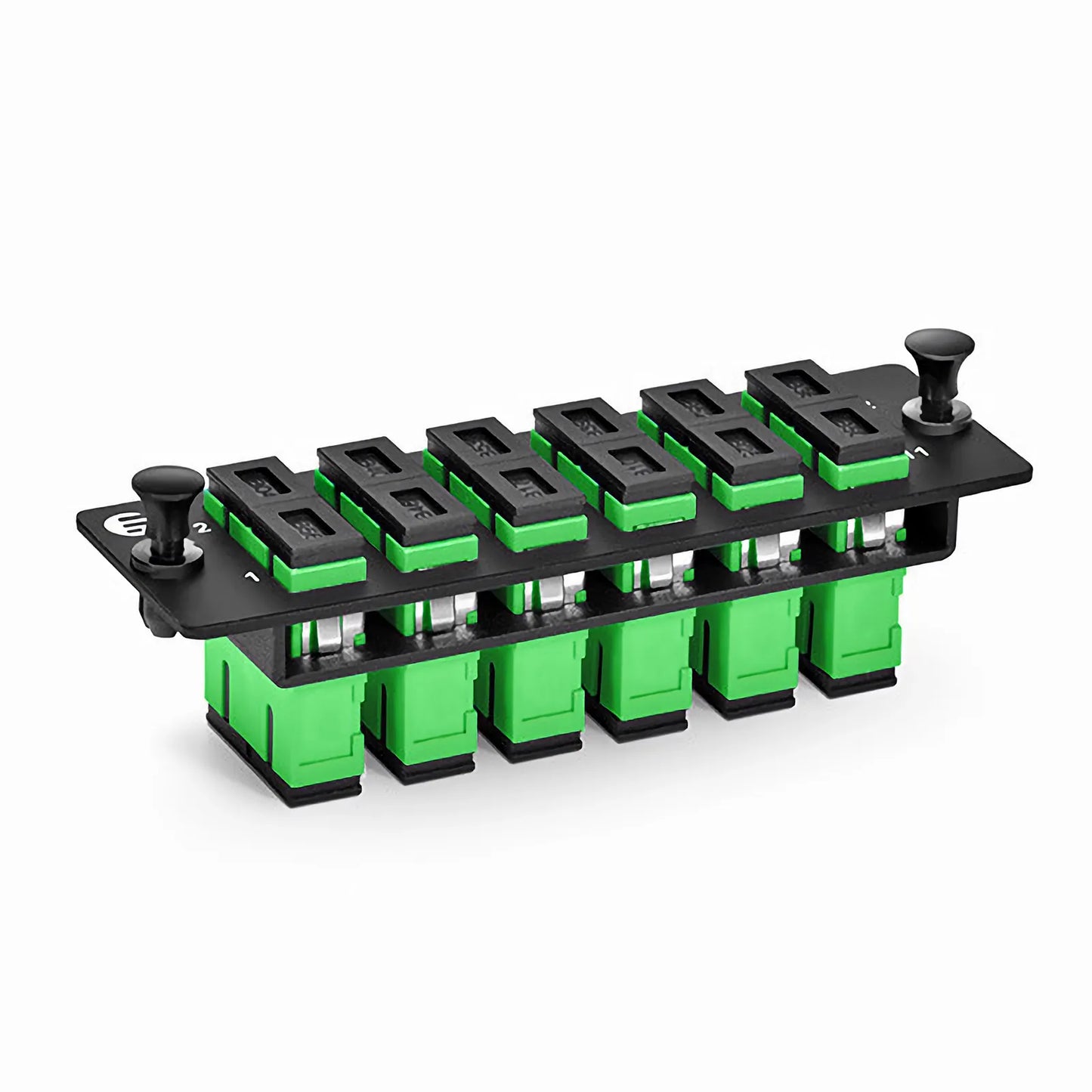 FHD™ Fiber Adapter Panel, 12 Fibers OS2 Single Mode, 6 x SC APC Duplex (Green) Adapter, Ceramic Sleeve
