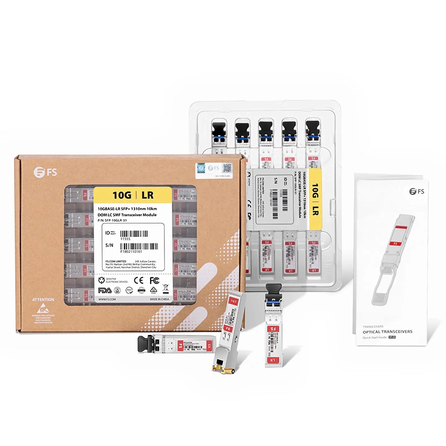 Cisco SFP-10G-LR Compatible 10GBASE-LR SFP+ 1310nm 10km DOM Duplex LC/UPC SMF Optical Transceiver Module