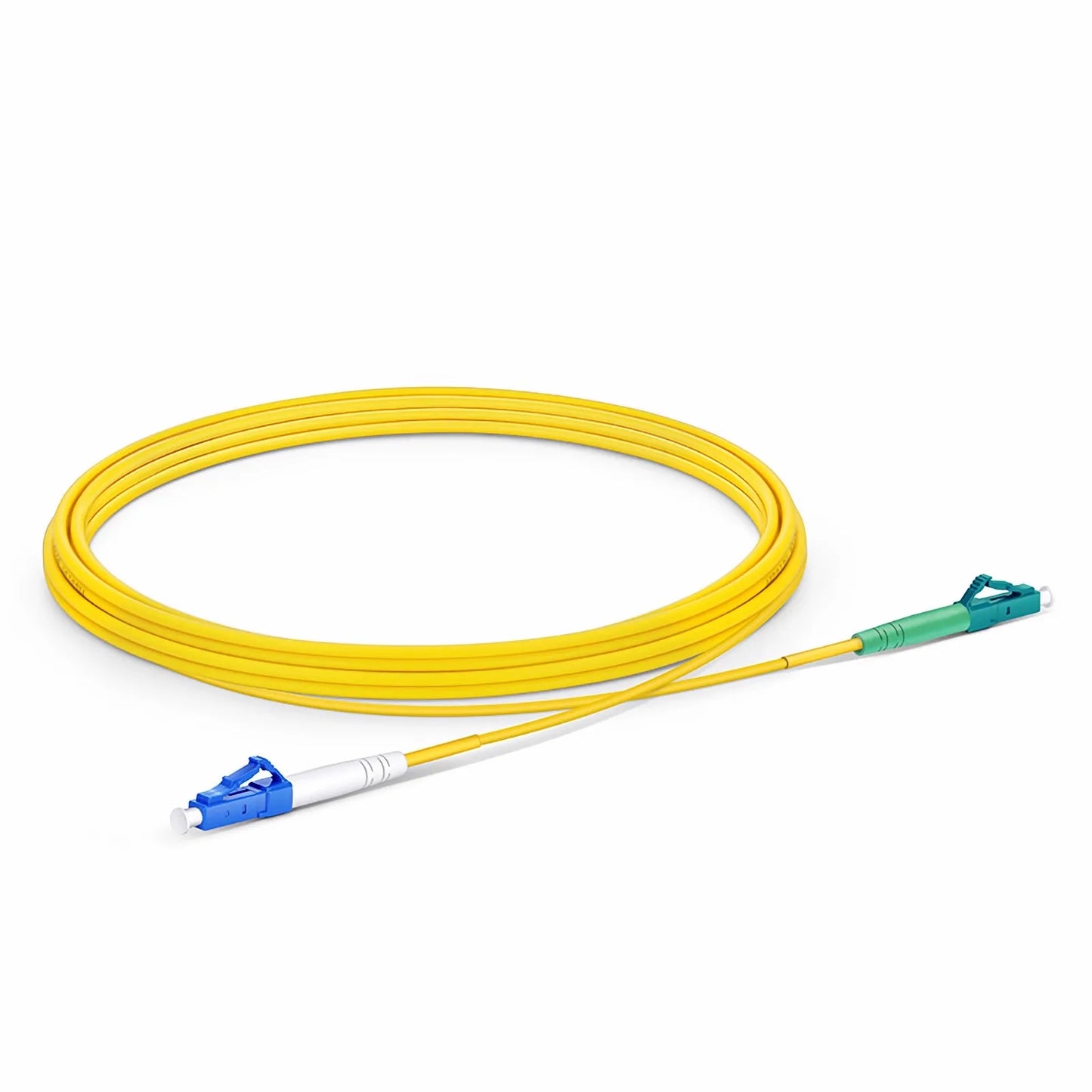 3m (10ft) Fiber Patch Cable, 1 Fiber, LC UPC Simplex to LC APC Simplex, Single Mode (OS2), Riser (OFNR), 2.0mm, Tight-Buffered, Yellow
