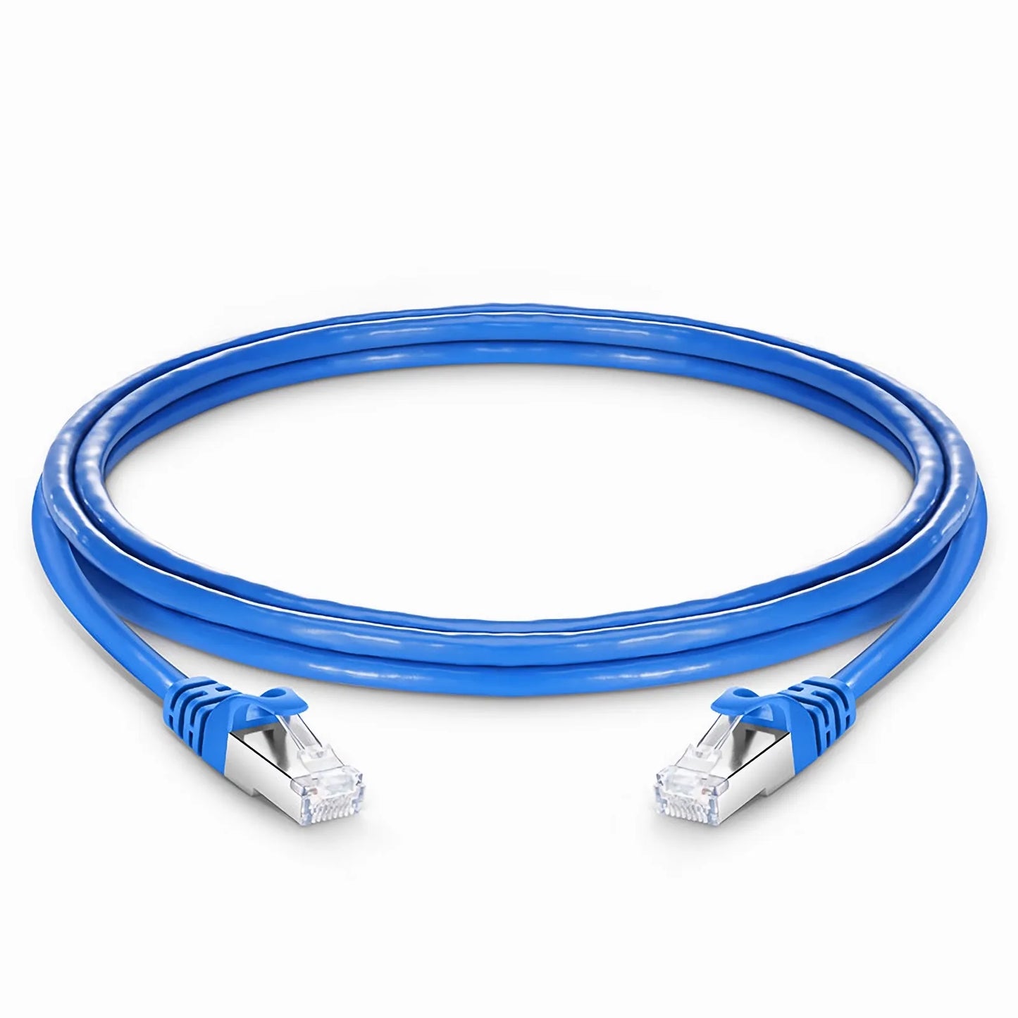 7ft (2.1m) Cat6a 26AWG Snagless Shielded (S/FTP) PVC CM Ethernet Network Patch Cable, Blue, 10Pcs/pack