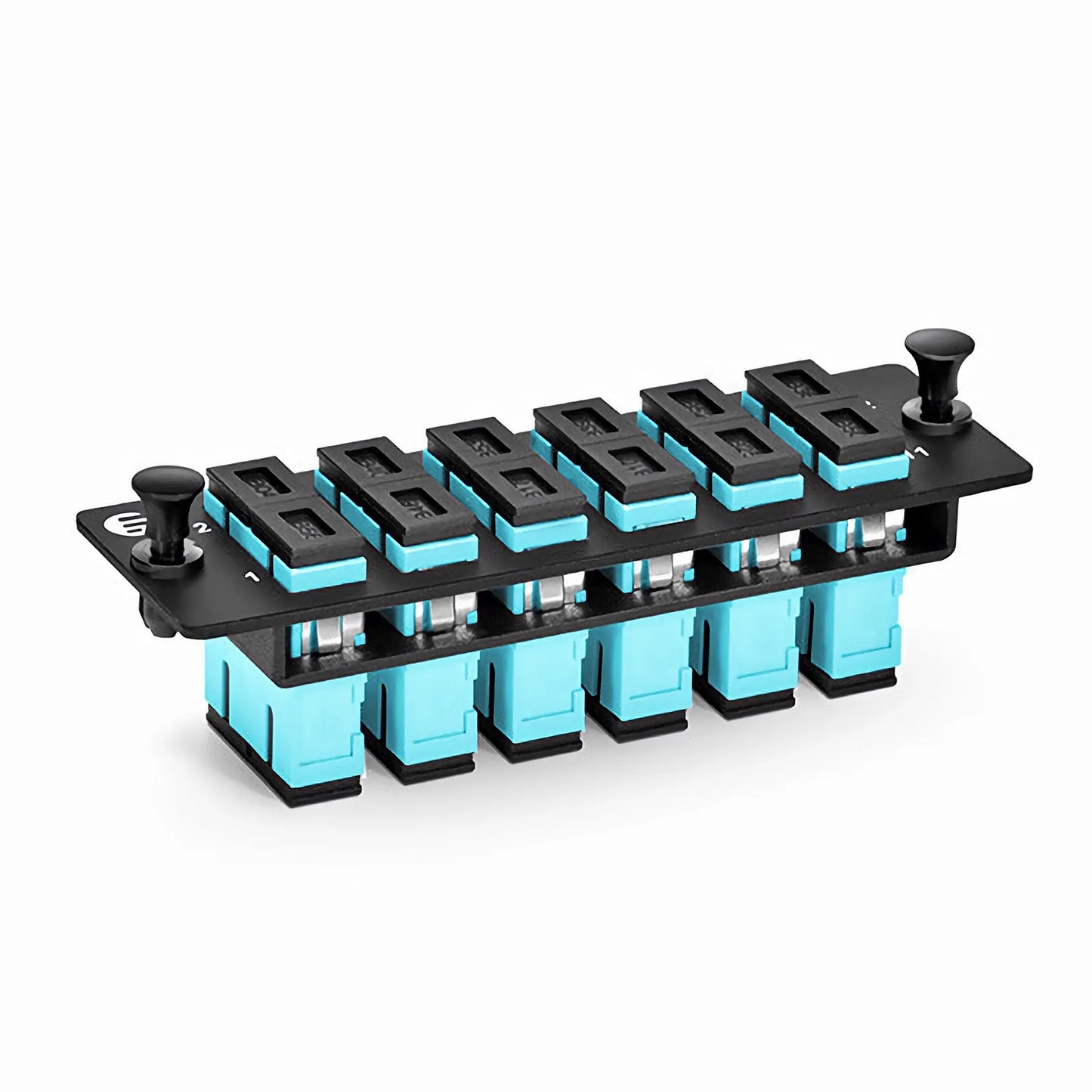 FHD™ Fiber Adapter Panel, 12 Fibers OM4 Multimode, 6 x SC UPC Duplex (Aqua) Adapter, Ceramic Sleeve