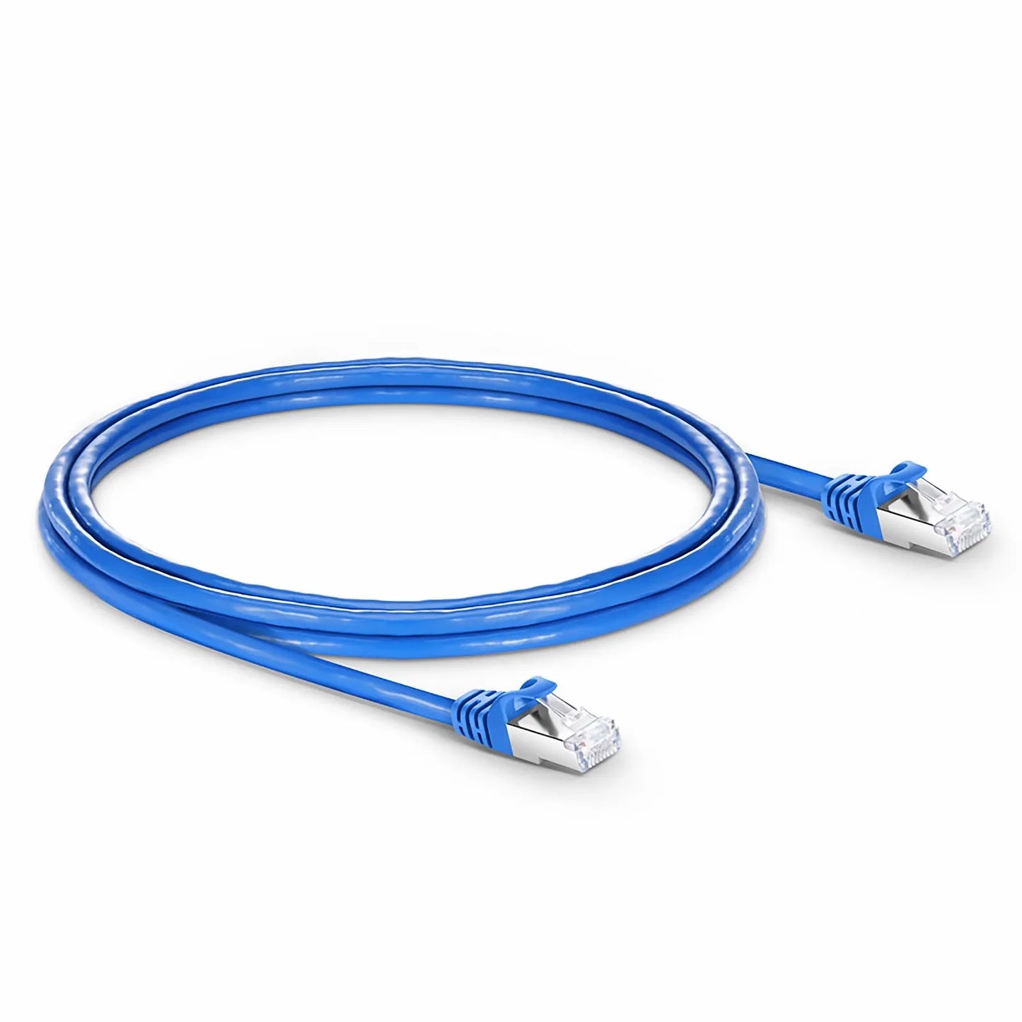 7ft (2.1m) Cat6a 26AWG Snagless Shielded (S/FTP) PVC CM Ethernet Network Patch Cable, Blue, 10Pcs/pack