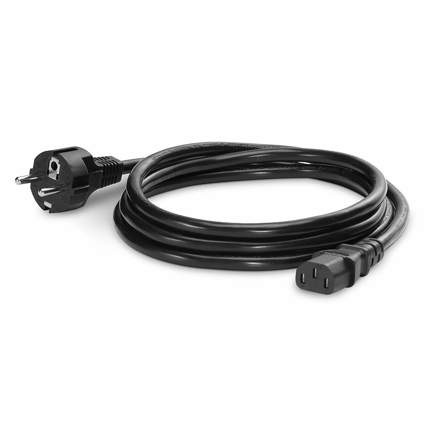 6ft (1.8m) CEE 7/7 SCHUKO to IEC60320 C13 3 x 1.0mm² 250V/10A Power Cord, Black