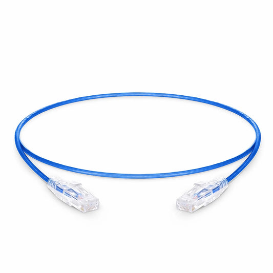 10in (0.25m) Cat6 28AWG Snagless Unshielded (U/UTP) PVC CM Small Diameter High-Flex Ethernet Network Patch Cable, Blue