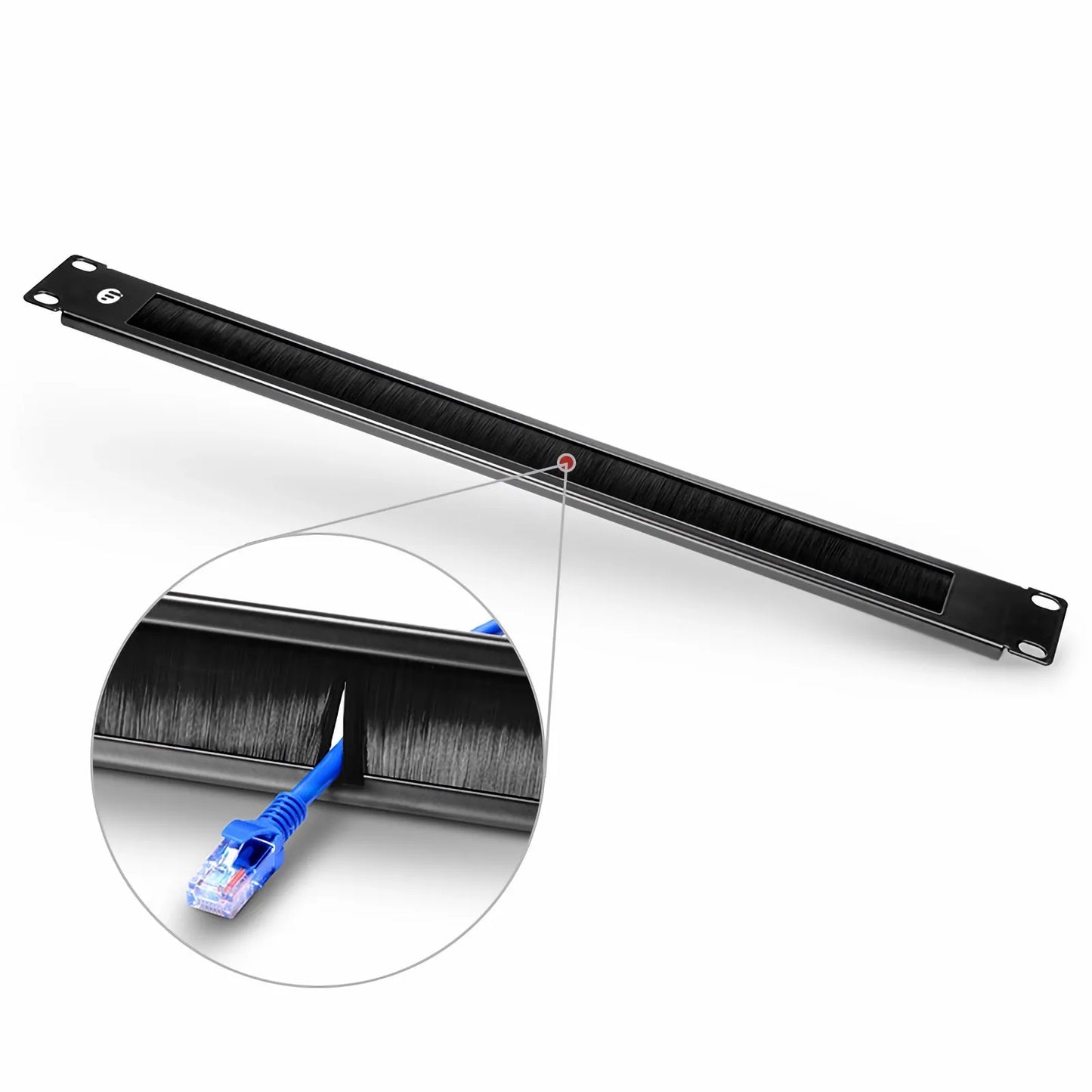 Blanking Pass Through Panel, Brush Strip, 1RU 19 in. Wide