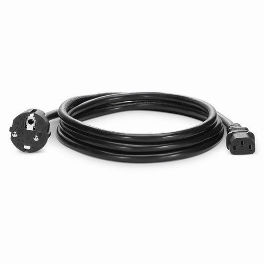 6ft (1.8m) CEE 7/7 SCHUKO to IEC60320 C13 3 x 1.0mm² 250V/10A Power Cord, Black