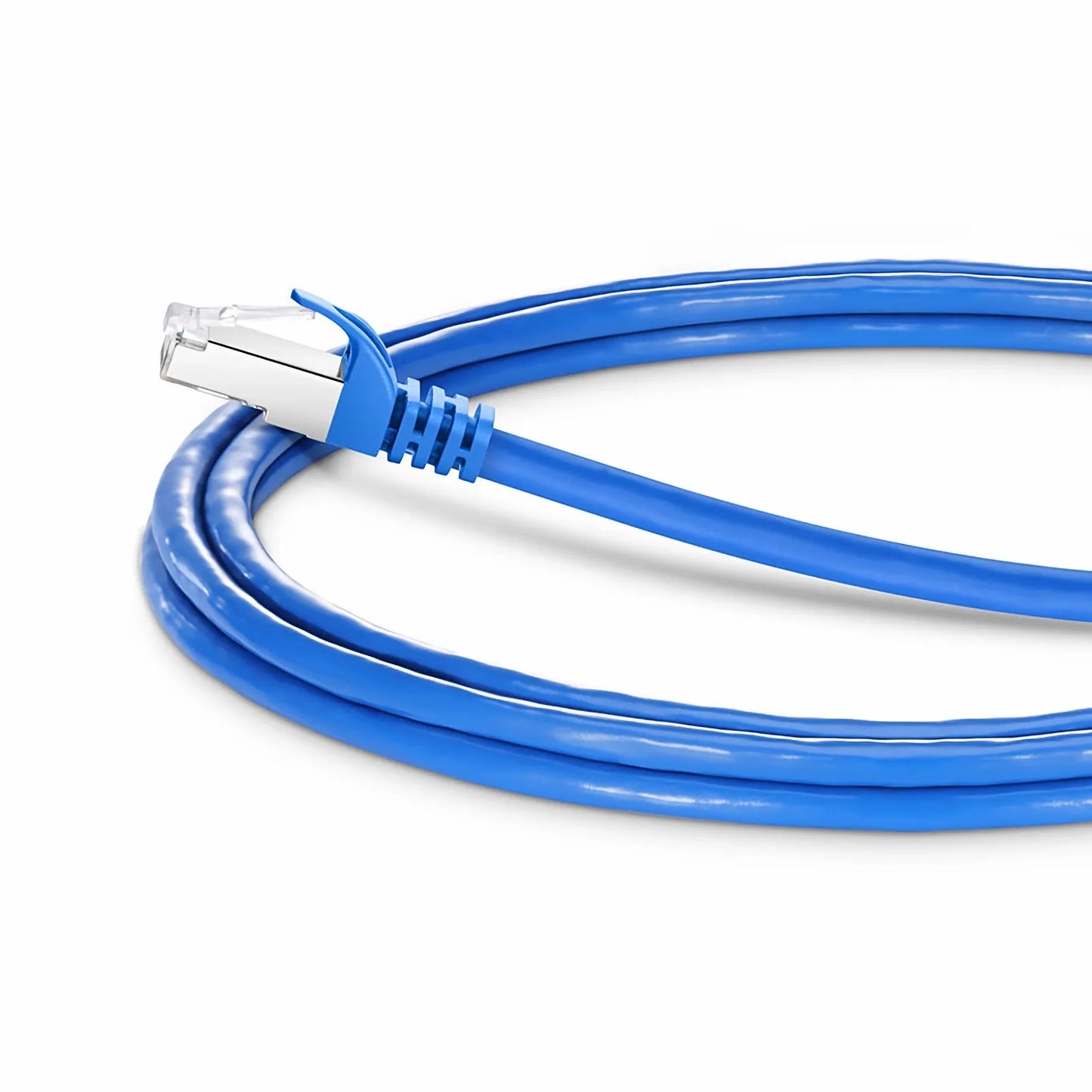 8ft (2.4m) Cat6a 26AWG Snagless Shielded (S/FTP) PVC CM Ethernet Network Patch Cable, Blue, 10Pcs/pack