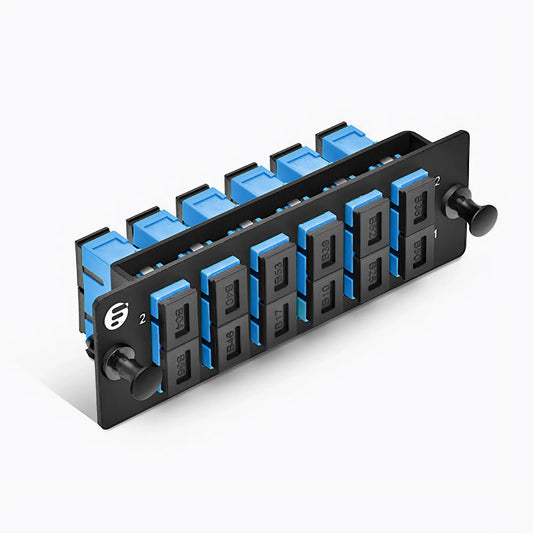 FHD™ Fiber Adapter Panel, 12 Fibers OS2 Single Mode, 6 x SC UPC Duplex (Blue) Adapter, Ceramic Sleeve