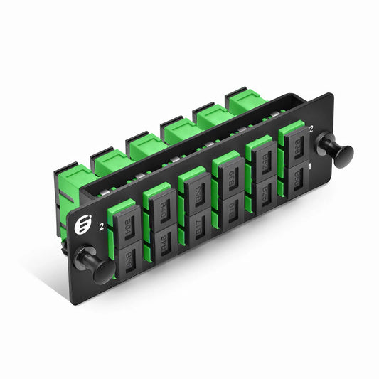 FHD™ Fiber Adapter Panel, 12 Fibers OS2 Single Mode, 6 x SC APC Duplex (Green) Adapter, Ceramic Sleeve