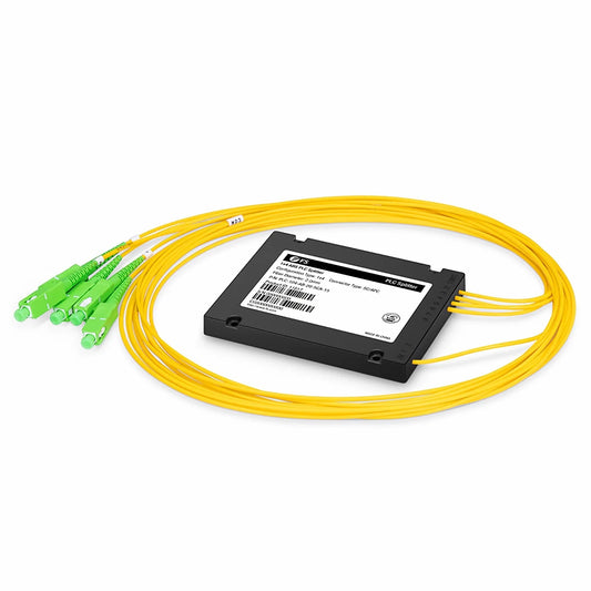 1 x 4 PLC Fiber Splitter, Splice/Pigtailed ABS Module, 2.0mm, SC/APC, Singlemode