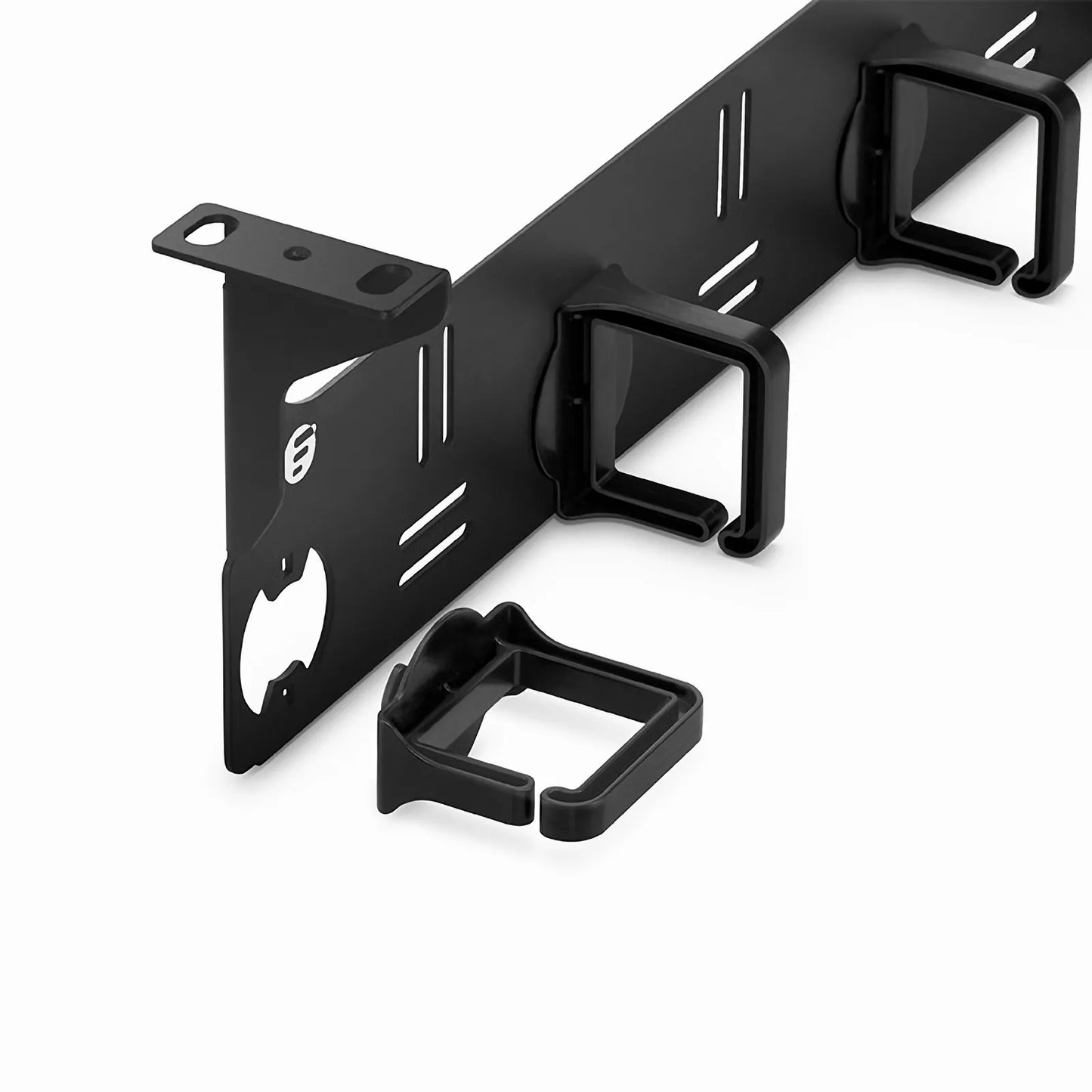 Horizontal Single Sided Cable Manager for 19 in. Rack or Cabinet, 0RU, 5 Snap-in D-Rings, 4.29 in. Depth