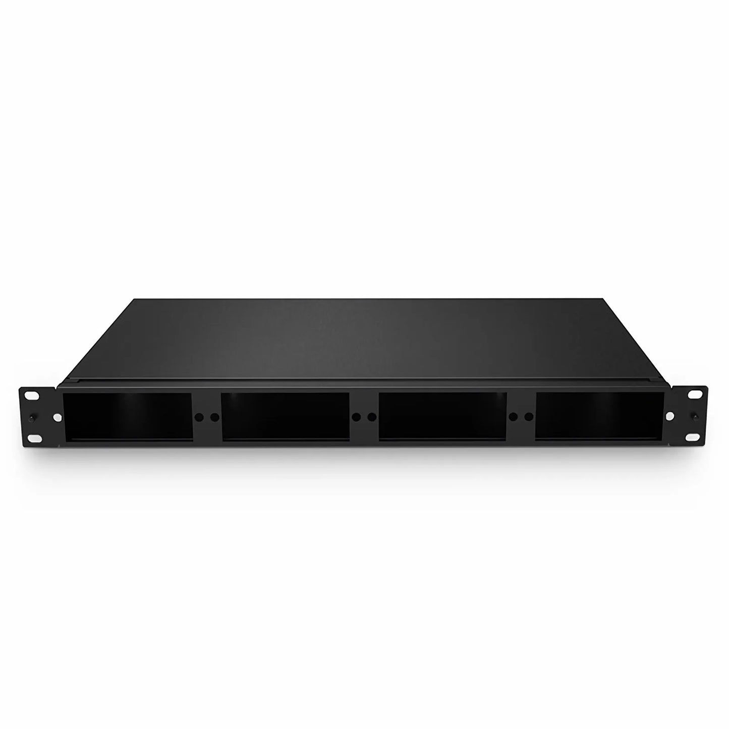 FHD™ High Density 1U Rack Mount Enclosure Unloaded, Tool-less Removable Top Cover, Holds up to 4 x FHD™ Cassettes, Panels, or Splice Trays, 144 Fibers (LC)