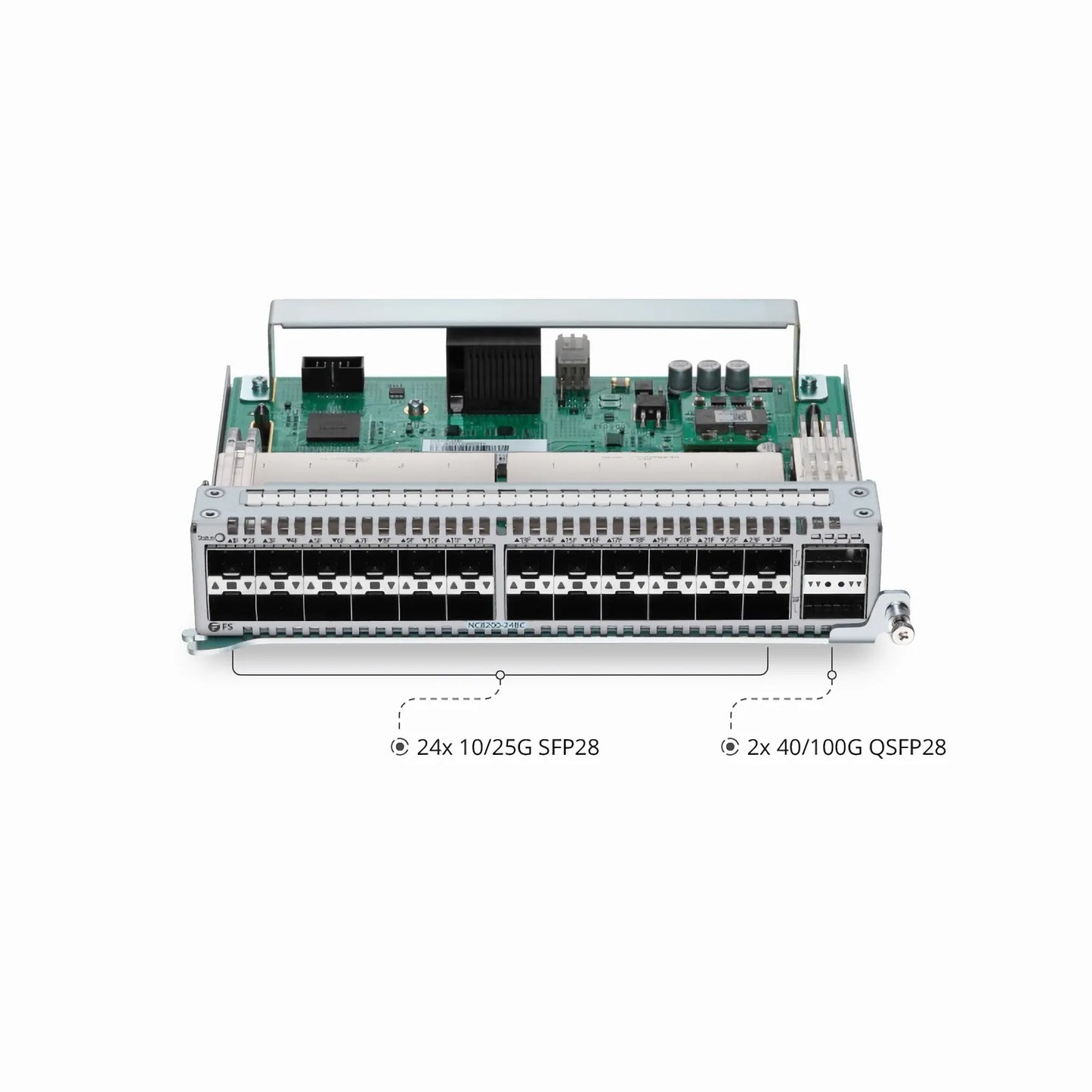 NC8200-24BC, 24-Port 25Gb SFP28 Line Card, with 2 x 100Gb QSFP28 for Data Center Chassis Switch NC8200-4TD