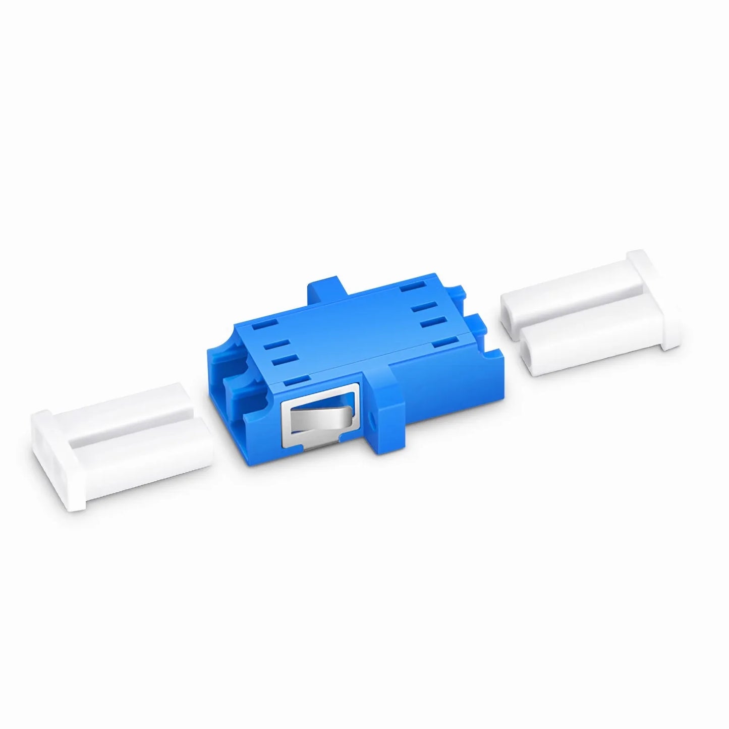 LC/UPC to LC/UPC Duplex OS2 Single Mode SC Footprint Plastic Fiber Optic Adapter/Coupler with Flange (10pcs/pack)