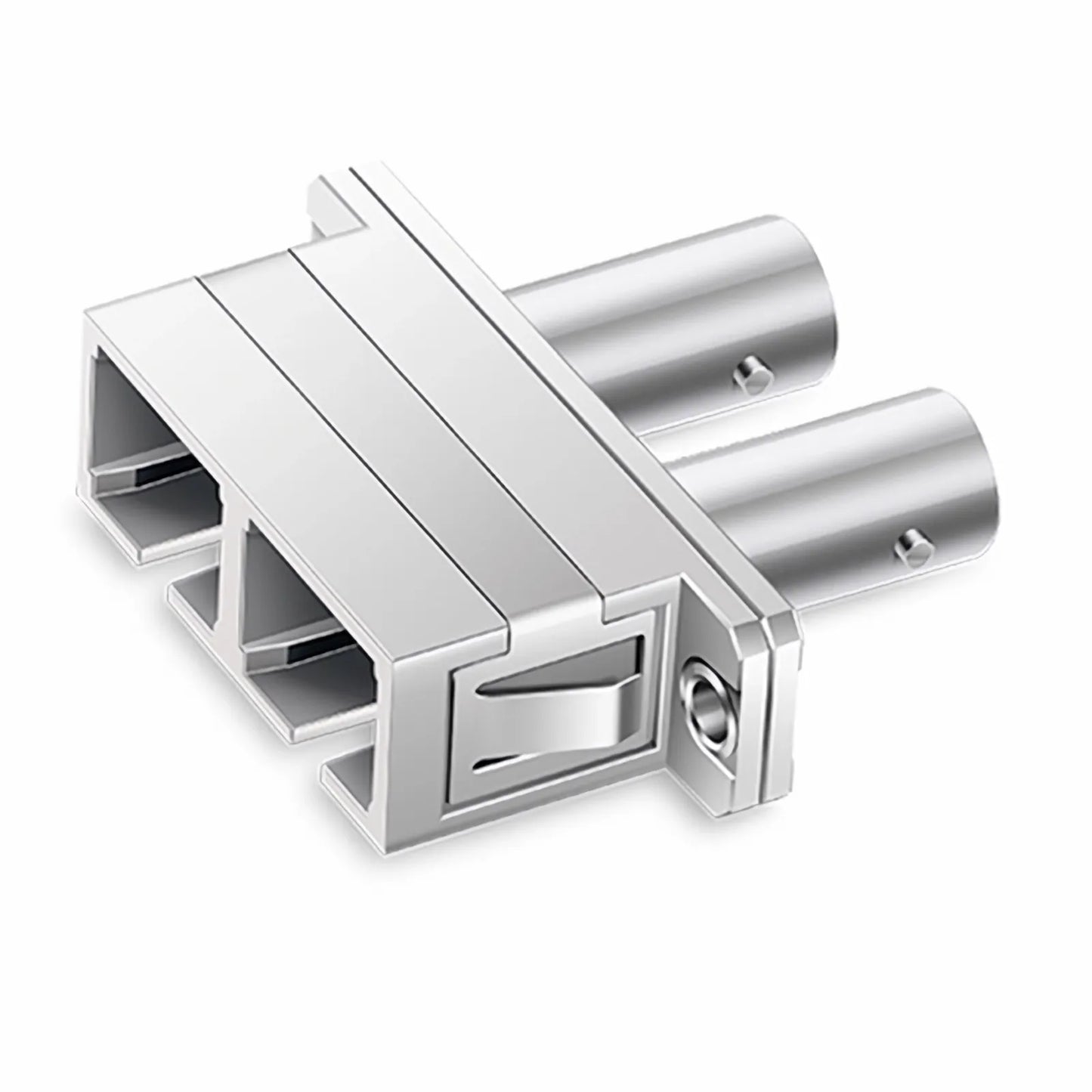 ST/UPC Female to SC/UPC Female Hybrid Duplex Single Mode/Multimode Metal Fiber Optic Adapter/Coupler with Flange