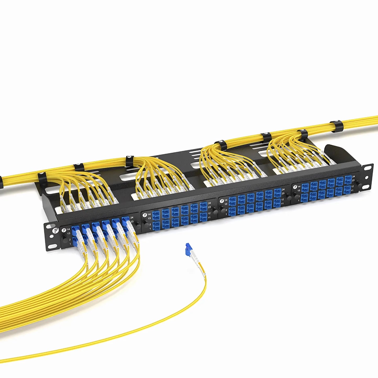 FHD™ Fiber Adapter Panel, 24 Fibers OS2 Single Mode, 12 x LC UPC Duplex (Blue) Adapter, Ceramic Sleeve