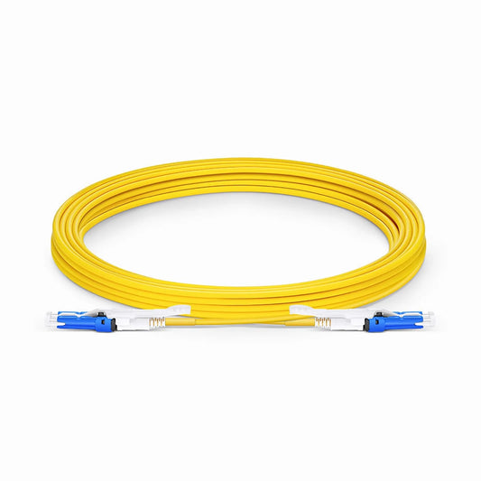 5m (16ft) Fiber Patch Cable, 2 Fibers, CS™ UPC Duplex to CS™ UPC Duplex Uniboot, Single Mode (OS2), Riser (OFNR), 2.0mm, Yellow, for 200/400G Network Connection