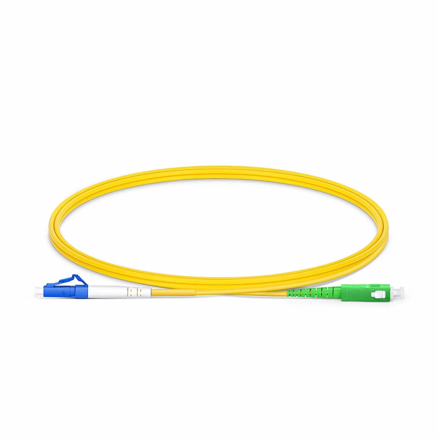 1m (3ft) Fiber Patch Cable, 1 Fiber, LC UPC Simplex to SC APC Simplex, Single Mode (OS2), Riser (OFNR), 2.0mm, Tight-Buffered, Yellow, 10 Pcs/Pack