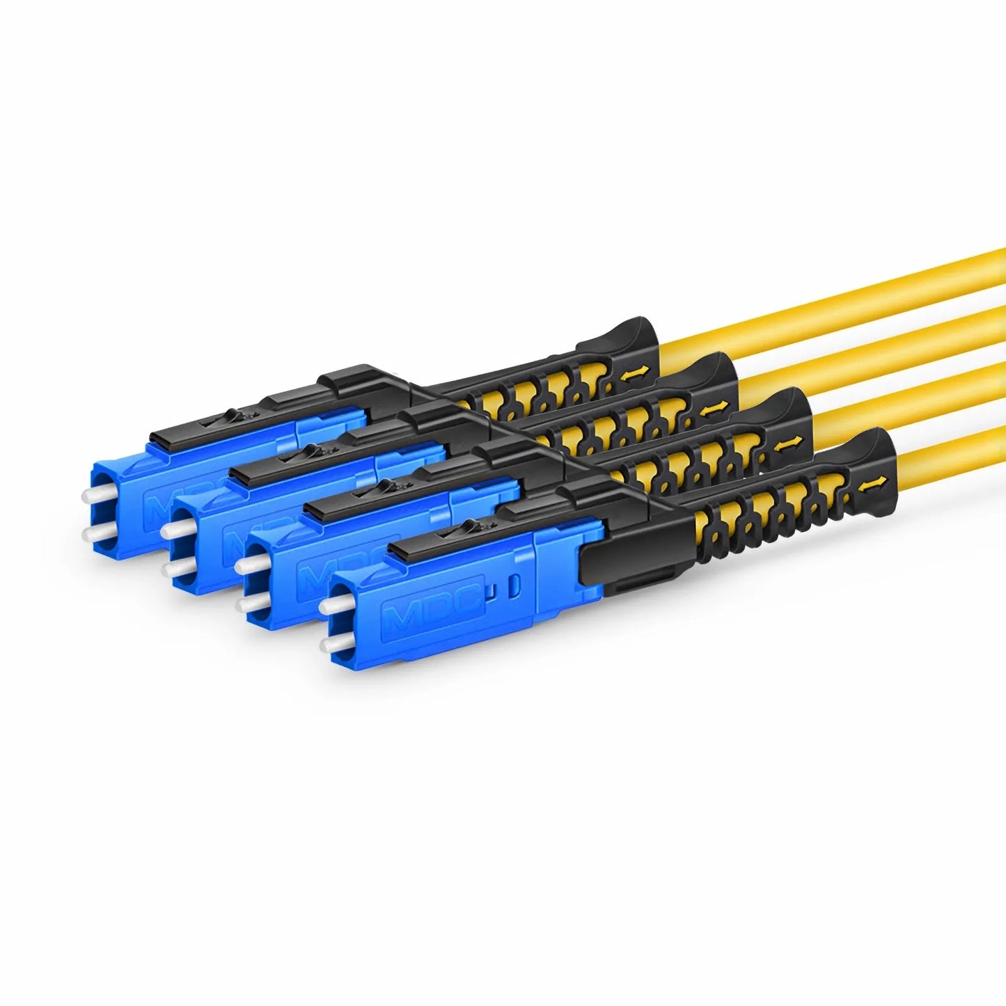 1m (3ft) MTP® Harness, MTP®-8 APC (Female) to 4 MDC UPC Duplex, 8 Fibers, Single Mode (OS2), Plenum (OFNP), 0.35dB Max, Type B, Yellow