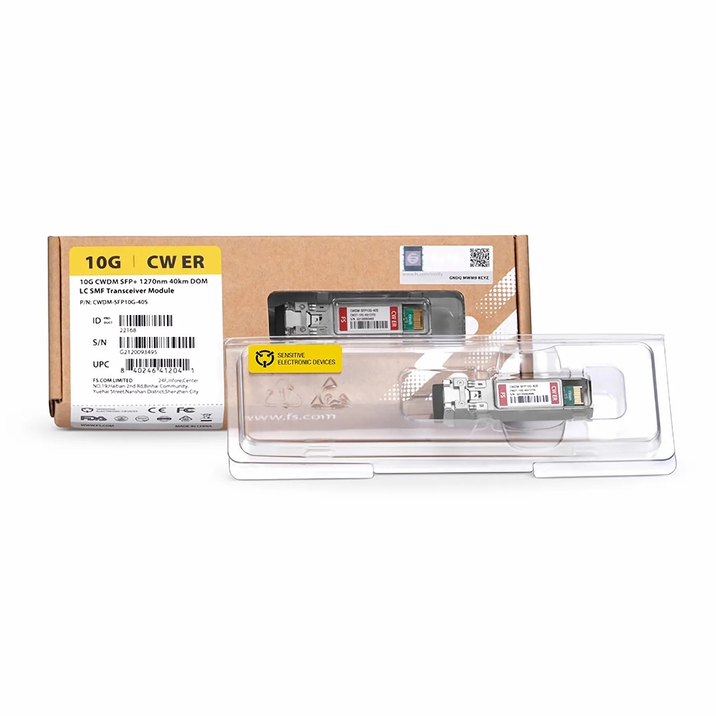Cisco CWDM-SFP10G-1510 Compatible SFP+ 10G CWDM 1510nm 40km DOM Duplex LC/UPC SMF Optical Transceiver Module for Transmission