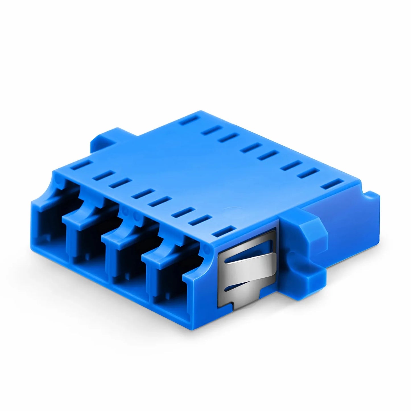 LC/UPC to LC/UPC Quad OS2 Single Mode Plastic Fiber Optic Adapter/Coupler with Flange, 10Pcs/Pack