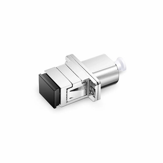 SC/UPC Female to LC/UPC Female Hybrid Simplex Single Mode/Multimode Metal Fiber Optic Adapter/Coupler with Flange