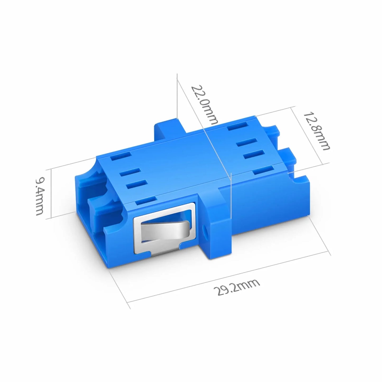 LC/UPC to LC/UPC Duplex OS2 Single Mode SC Footprint Plastic Fiber Optic Adapter/Coupler with Flange (10pcs/pack)