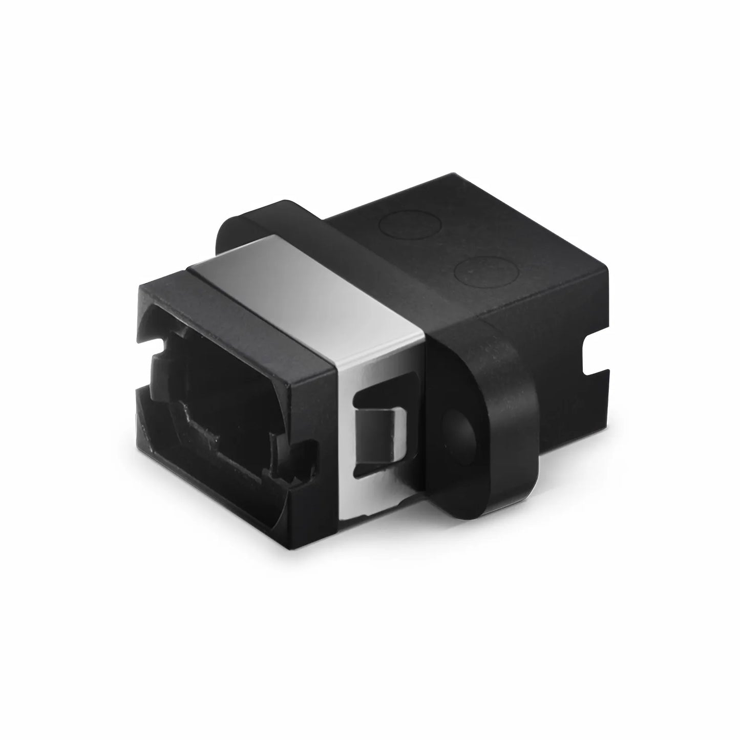 US Conec MTP®/MPO-8/12/24 Black Fiber Optic Adapter/Coupler with Flange, Key Up to Down