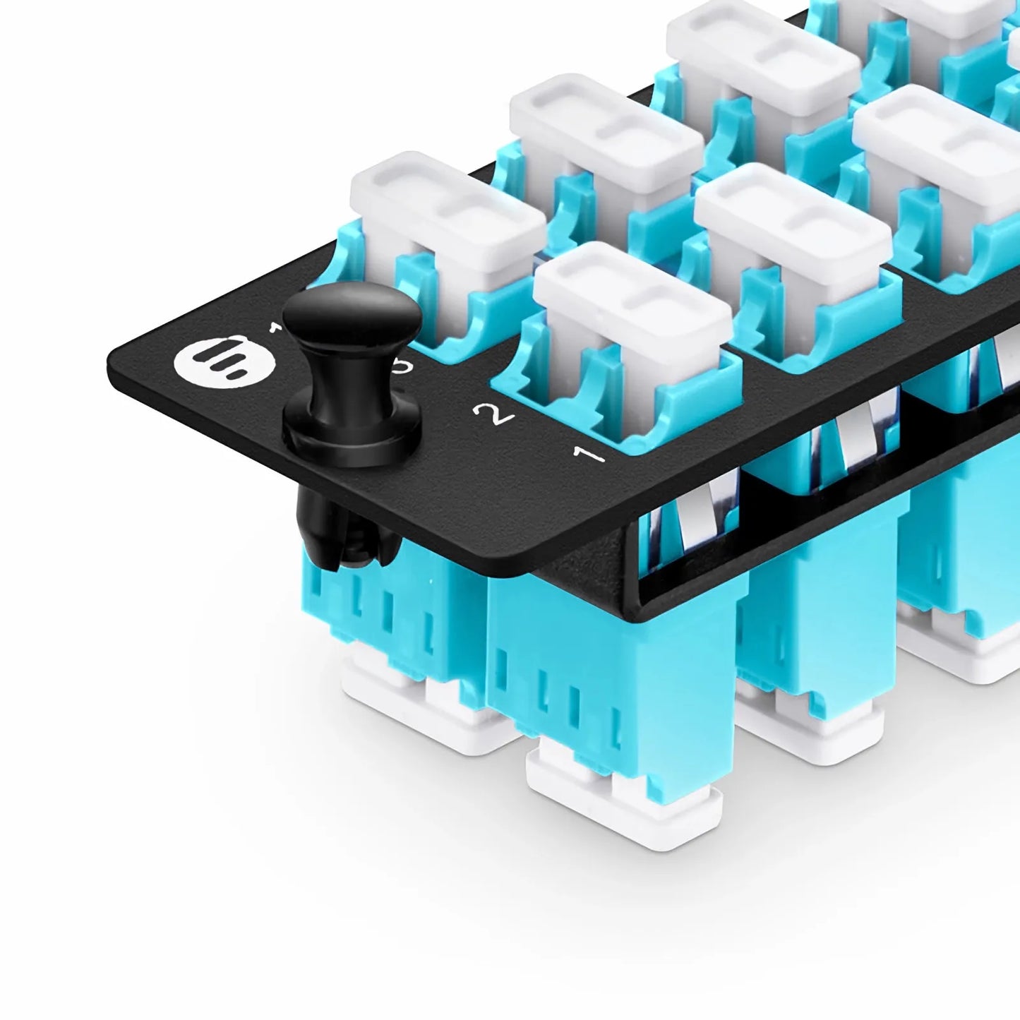 FHD™ Fiber Adapter Panel, 24 Fibers OM4 Multimode, 12 x LC UPC Duplex (Aqua) Adapter, Ceramic Sleeve