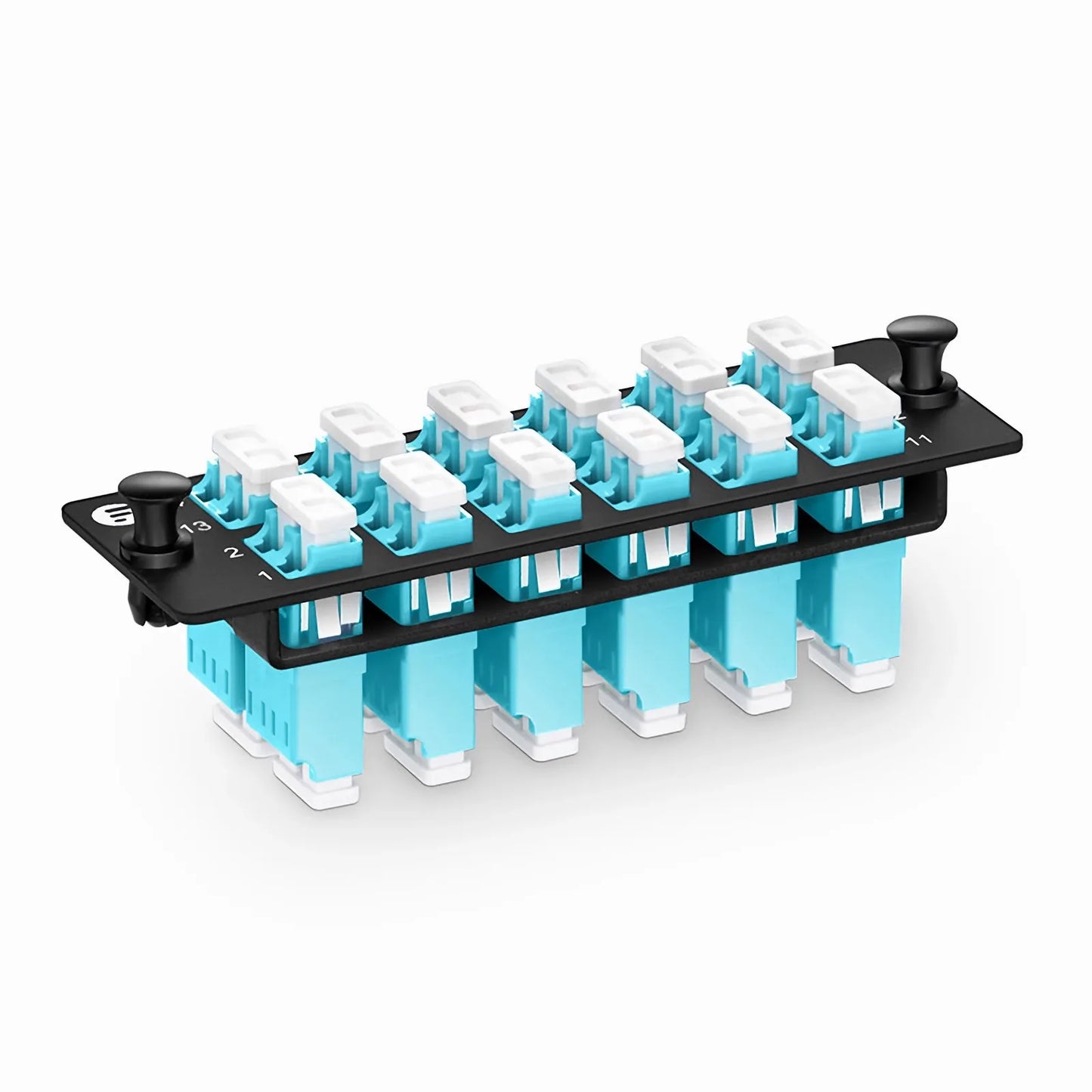 FHD™ Fiber Adapter Panel, 24 Fibers OM4 Multimode, 12 x LC UPC Duplex (Aqua) Adapter, Ceramic Sleeve
