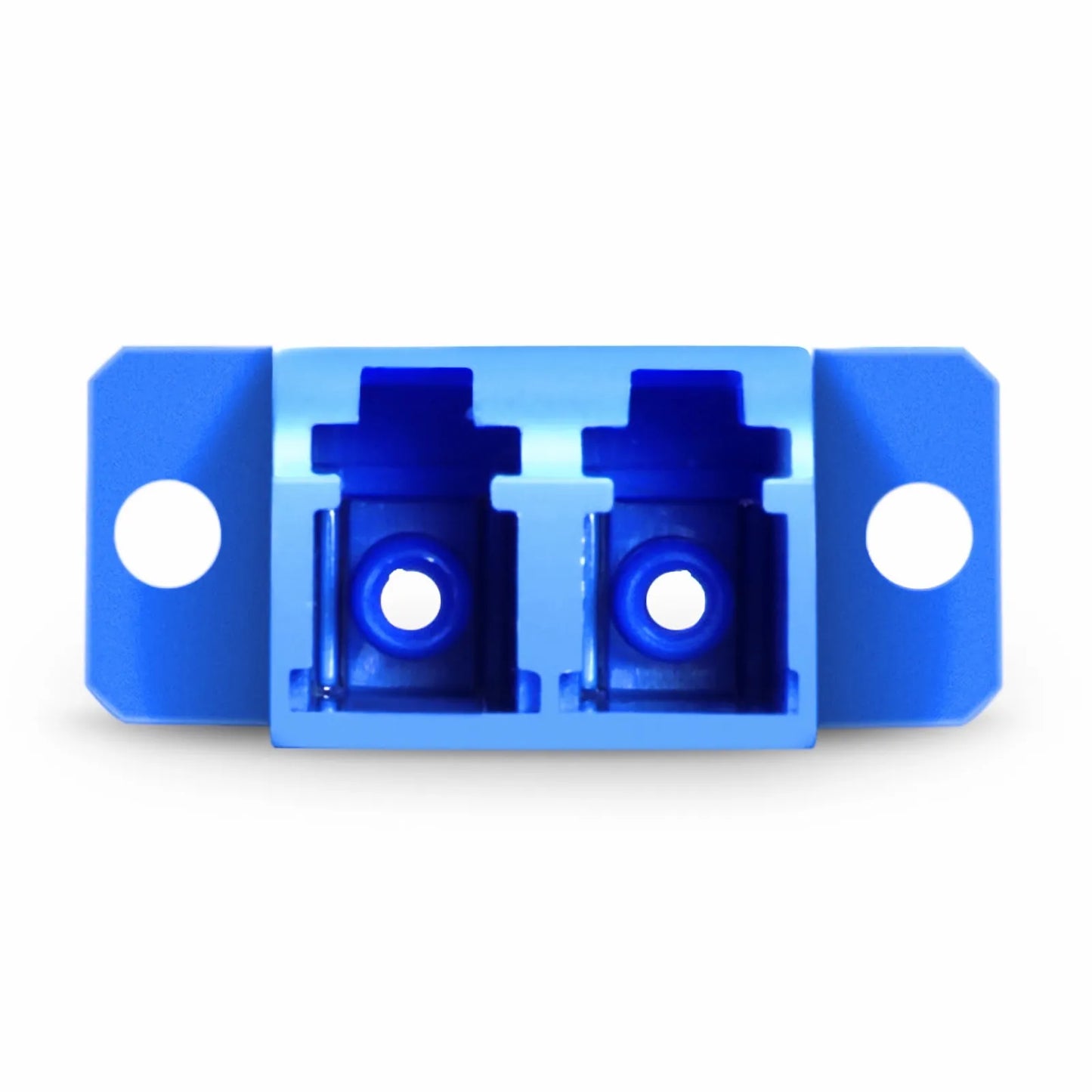 LC/UPC to LC/UPC Duplex OS2 Single Mode SC Footprint Plastic Fiber Optic Adapter/Coupler with Flange (10pcs/pack)