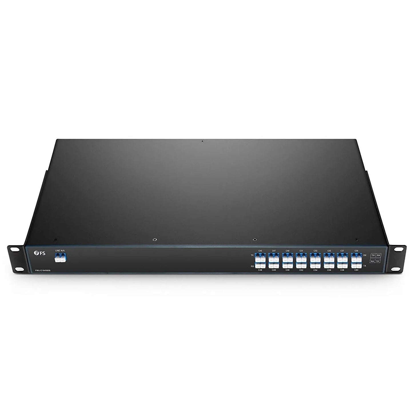 16 Channels DWDM Mux Demux, 100GHz C45-C60, 4.0dB Typical IL, LC/UPC, Single Fiber, Side-B, FMU 1U Rack Mount