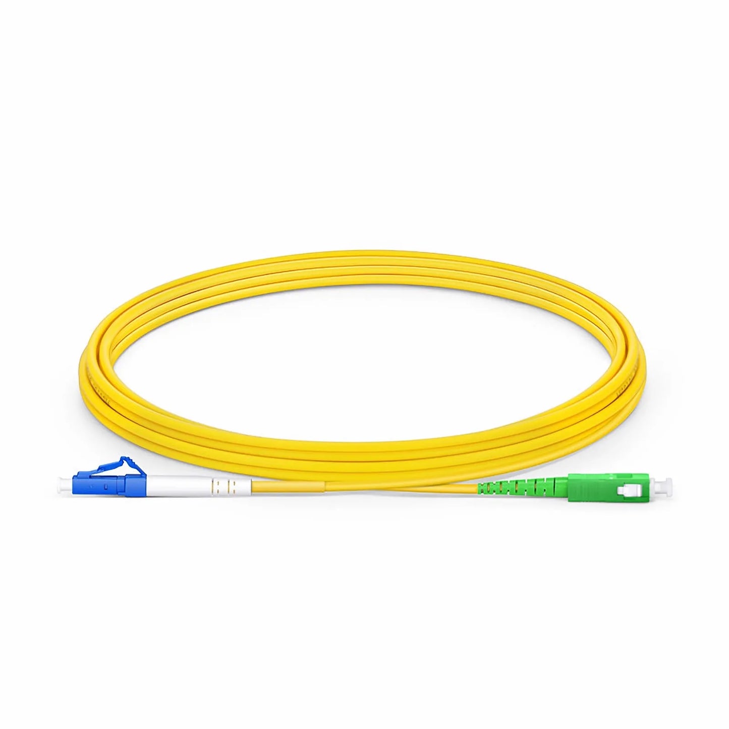 5m (16ft) Fiber Patch Cable, 1 Fiber, LC UPC Simplex to SC APC Simplex, Single Mode (OS2), Riser (OFNR), 2.0mm, Tight-Buffered, Yellow