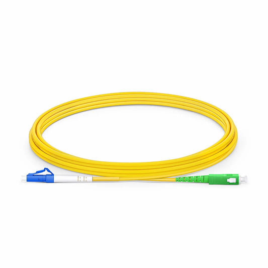 5m (16ft) Fiber Patch Cable, 1 Fiber, LC UPC Simplex to SC APC Simplex, Single Mode (OS2), Riser (OFNR), 2.0mm, Tight-Buffered, Yellow
