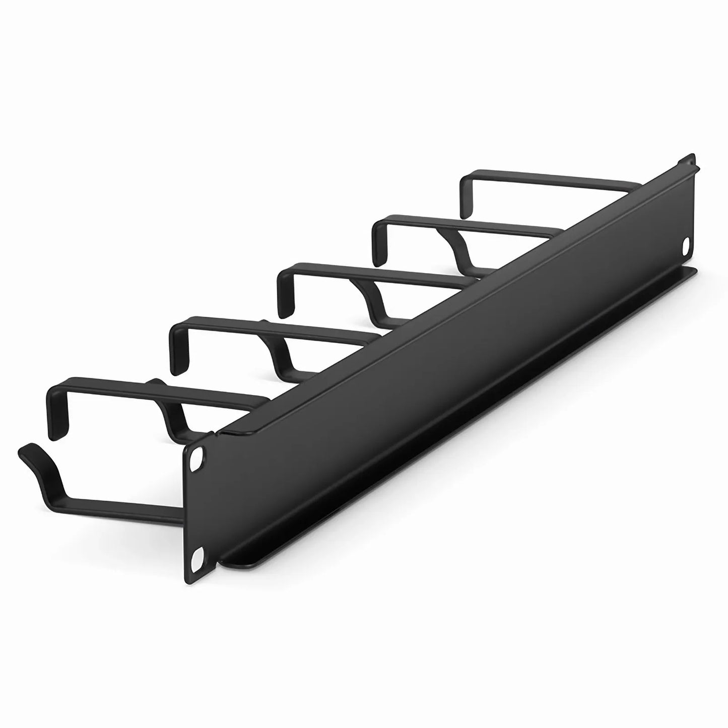 Horizontal Single Sided Manager, 1RU, 5 D-Rings, 3.46 in. Depth