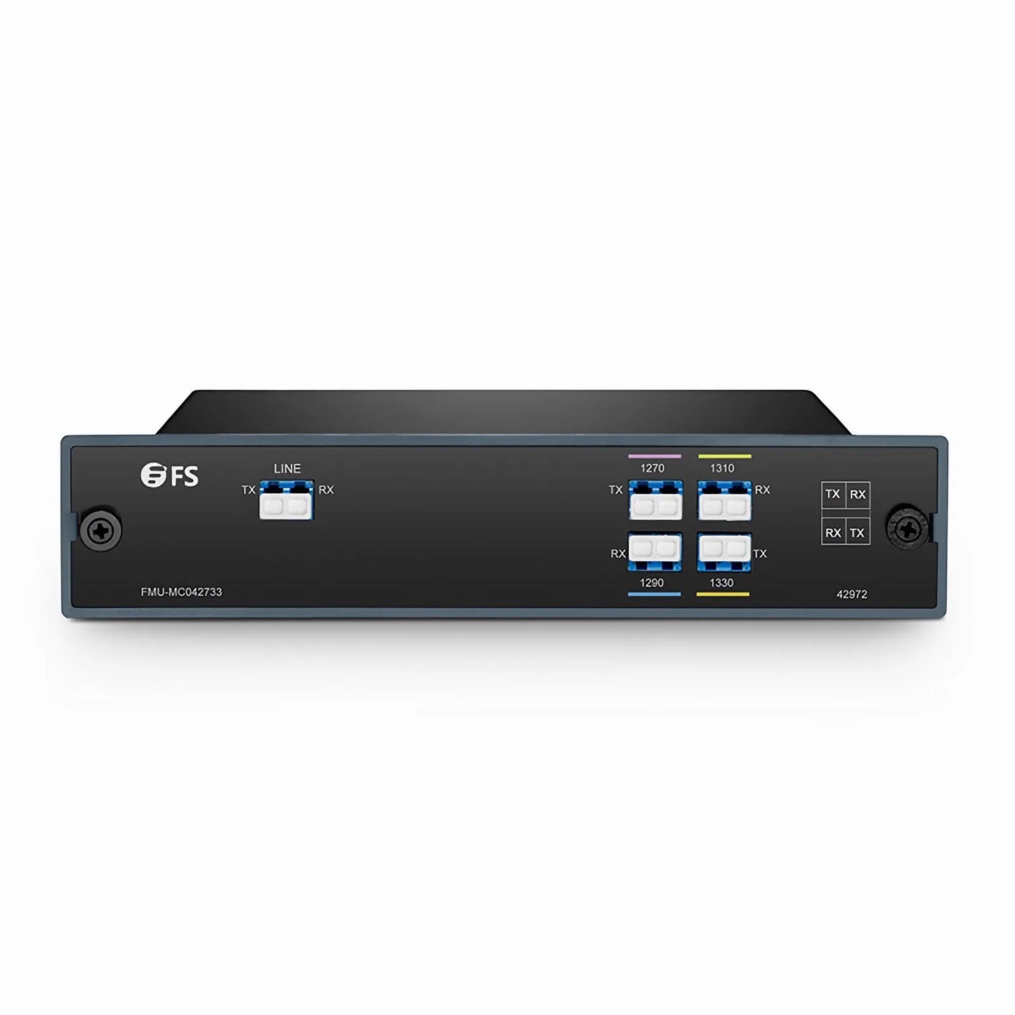 4 Channels CWDM Mux Demux, 1270-1330nm, 1.0dB Typical IL, LC/UPC, Dual Fiber, FMU Plug-in Module