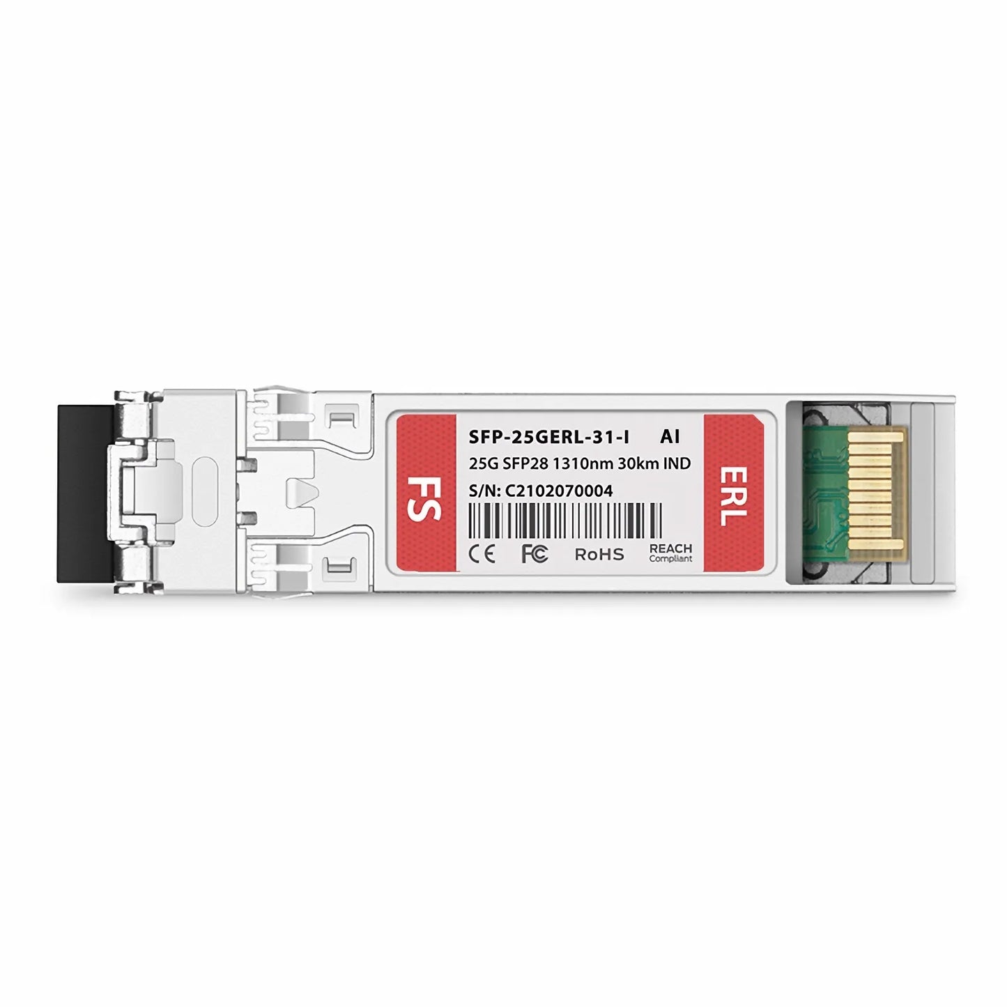 Arista Networks SFP-25G-ER-I Compatible 25GBASE-ER SFP28 1310nm 30km DOM Duplex LC/UPC SMF Optical Transceiver Module (Industrial)