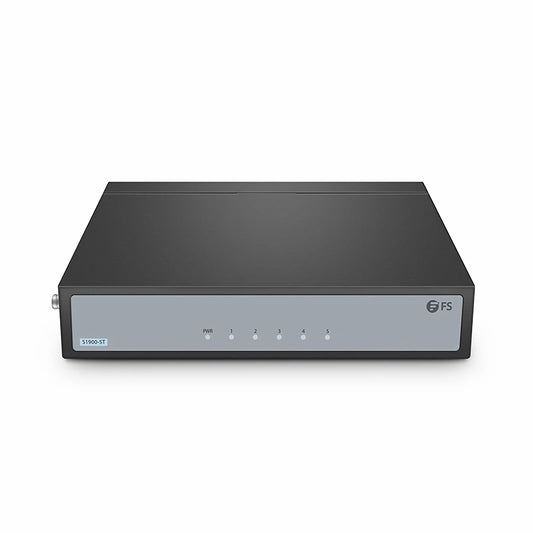 S1900-5T, 5-Port Gigabit Ethernet L2 Unmanaged Switch, 5x 10/100/1000BASE-T RJ45, Metal, Fanless, Desktop/Wall-Mount