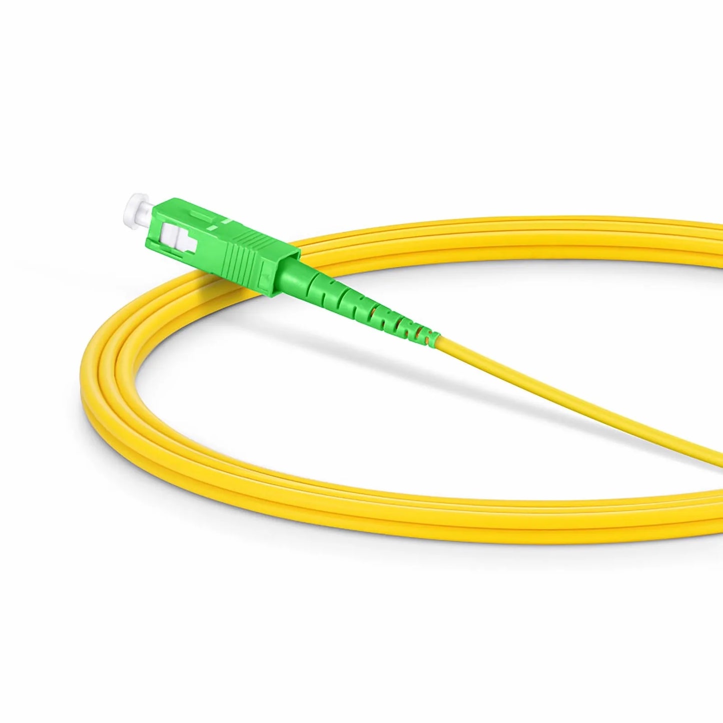 1.5m (5ft) Fiber Patch Cable, 1 Fiber, LC UPC Simplex to SC APC Simplex, Single Mode (OS2), Riser (OFNR), 2.0mm, Tight-Buffered, Yellow