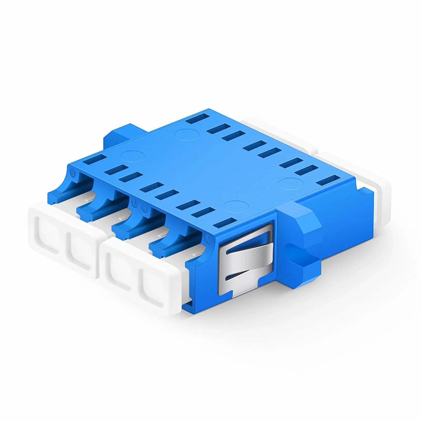 LC/UPC to LC/UPC Quad OS2 Single Mode Plastic Fiber Optic Adapter/Coupler with Flange, 10Pcs/Pack