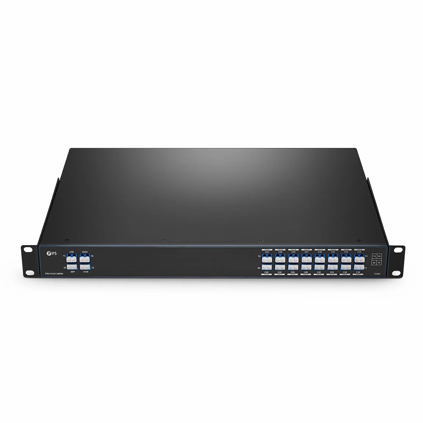 16 Channels DWDM Mux Demux, 100GHz C21-C36, with Monitor, Expansion and 1310nm Port, 4.4dB Typical IL, LC/UPC, Dual Fiber, FMU 1U Rack Mount