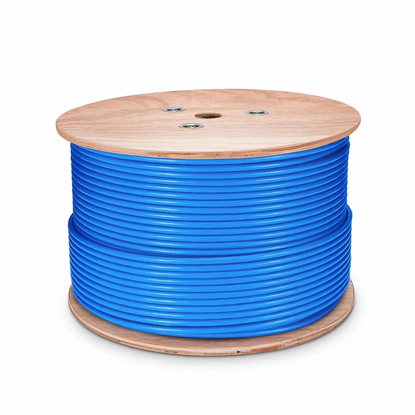 Cat6a Ethernet Bulk Cable, 1000ft (305m), 23AWG Solid Pure Bare Copper Wire, 750MHz, Unshielded (UTP), PVC CMR, with Reel (Blue)