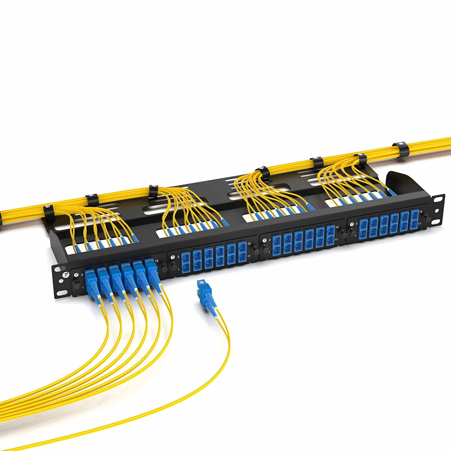 FHD™ Fiber Adapter Panel, 12 Fibers OS2 Single Mode, 6 x SC UPC Duplex (Blue) Adapter, Ceramic Sleeve
