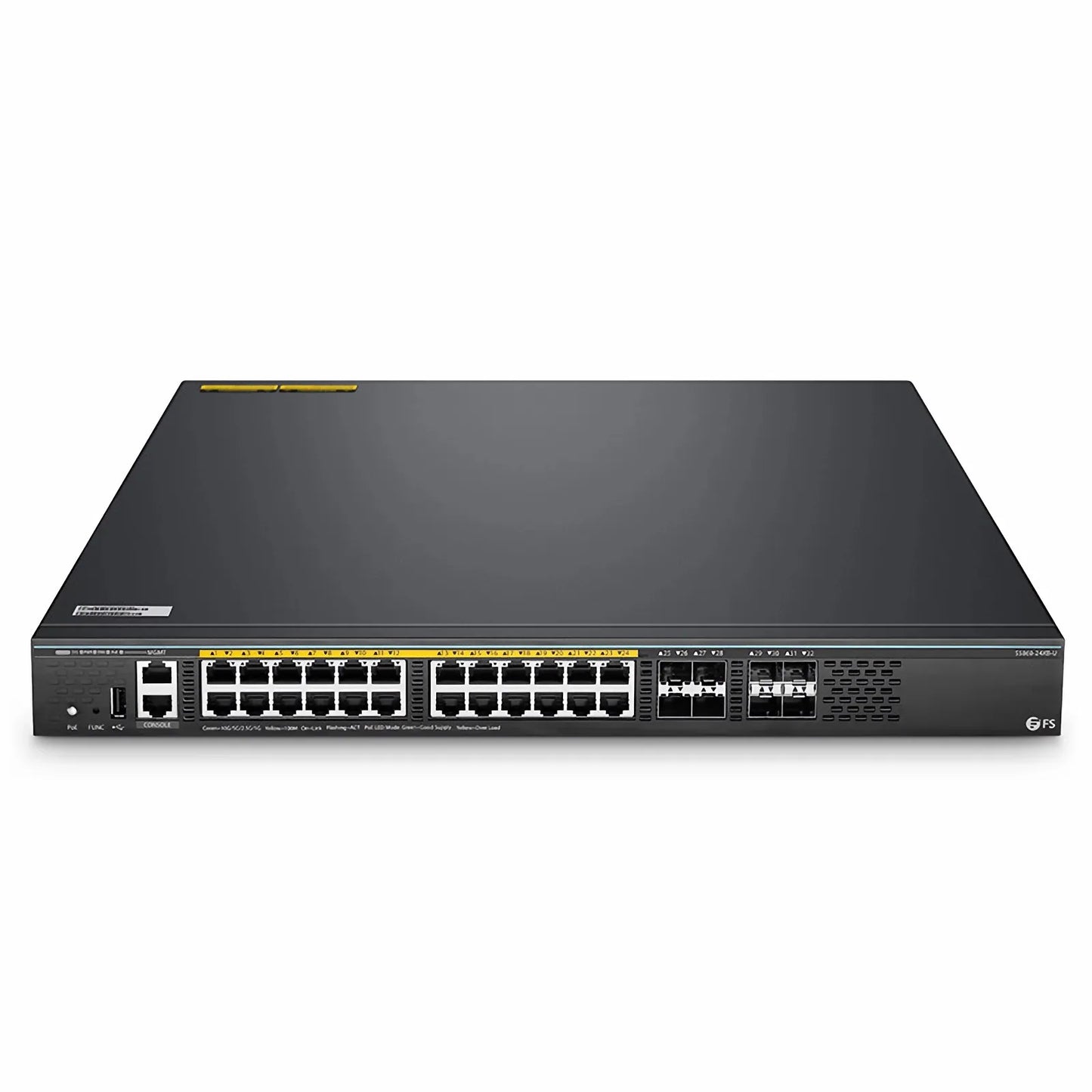 S5860-24XB-U, 24-Port Ethernet L3 PoE++ Switch, 24 x 10GBASE-T/Multi-Gigabit, 4 x 10Gb SFP+, with 4 x 25Gb SFP28 Uplinks, Support Stacking, Broadcom Chip