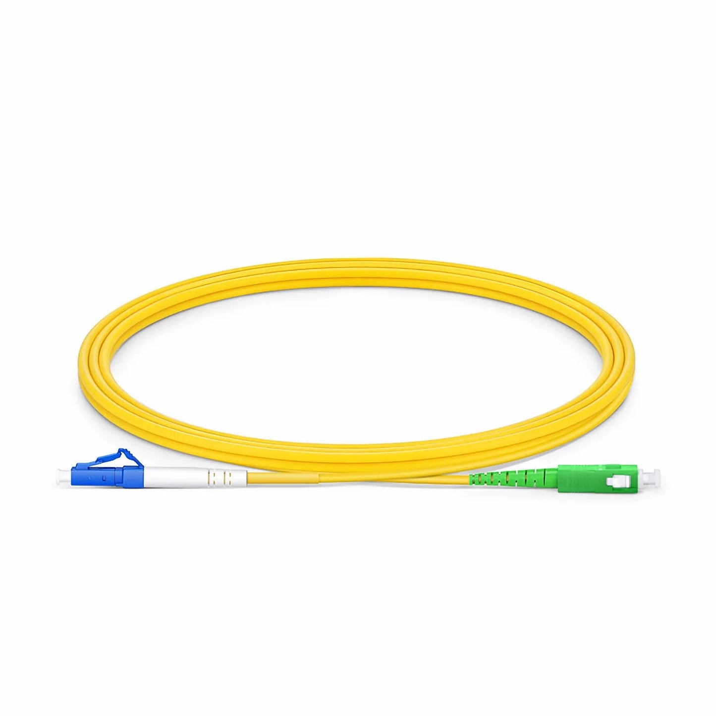 2m (7ft) Fiber Patch Cable, 1 Fiber, LC UPC Simplex to SC APC Simplex, Single Mode (OS2), Riser (OFNR), 2.0mm, Tight-Buffered, Yellow, 10 Pcs/Pack